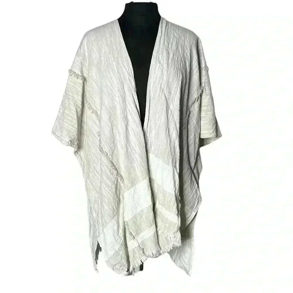 Universal Thread White Light Brown Colorblock Raw… - image 1